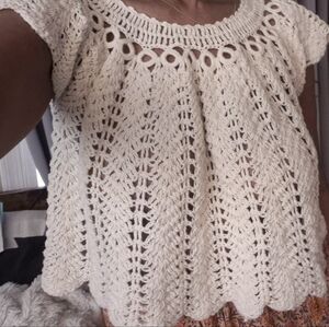 Cream colored Crochet top